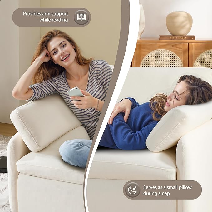 50 Oversized Single Sofa Chair with Wide and Deep Seat Color Blocking Chenille Accent Chair Cozy Upholstered Cloud Cushion Reading Armchair with Pillows for Living Room Apartment and Bedroom