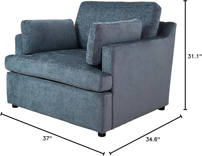 Chenille Oversized Accent Chair with Plush Armrest Cushions | Large Lounge Chair Single Sofa for Living Room Bedroom