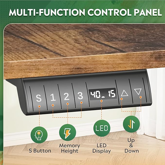 DEVAISE L Shaped Standing Desk Adjustable Height Dual Motor Electric Corner Standing Desk 63x55 inch Sit Stand up Home Office Desk with Splice Board Rustic Brown
