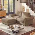 Loveseat Cloud Couch with Ottoman for Living Room Oversized 81.9 Farmhouse Comfy Slipcoverd Sofa with Rolled Arms Washable Couches with Deep &amp Wide seat Easy Assmably Khaki