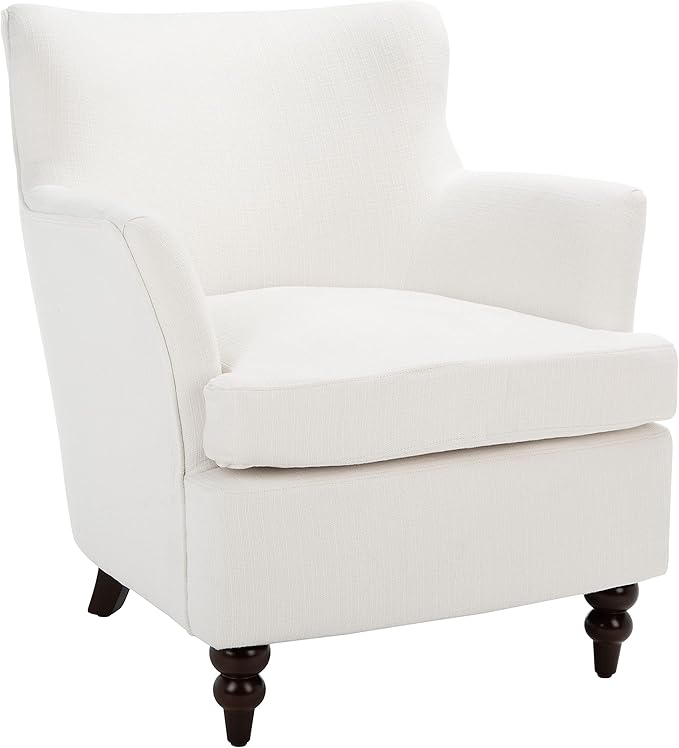 SAFAVIEH Home Collection Levin White/Walnut Accent Club Chair