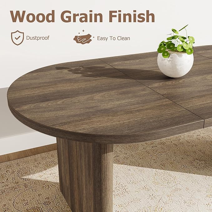 GAOMON 70.8 Inch Oval Computer Desk Long Large Executive Desk Wooden Home Office Desk Writing Table Computer Table Workstation for Home Office