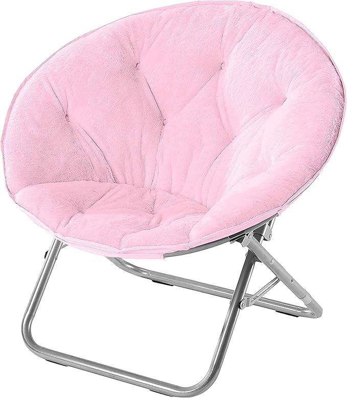 Urban Lifestyle Faux Fur Saucer Chair Light Pink