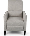 Christopher Knight Home Alexis Contemporary Fabric Push Back Recliner Light Gray Dark Brown