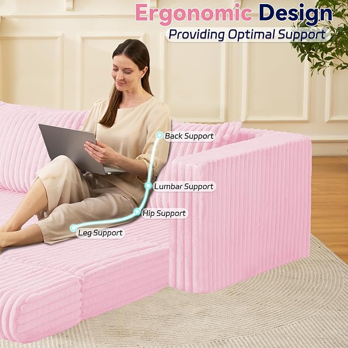 HABUTWAY Folding Sofa Bed 2 in 1 Convertible Sleeper Chair with 2 Pillows Portable Fold Out Chair Bed with Armrest Comfy Floor Couch Lazy Sofa for Living Room Bedroom Dorm Home Office Pink
