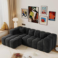 99.2 Cloud Sectional Couch Sofa for Living Room Modern Modular Sofa with Deep Seat Upholstered Boneless Couches with L-Shape Chaise No Assembly Required Black (Corduroy Fabric)