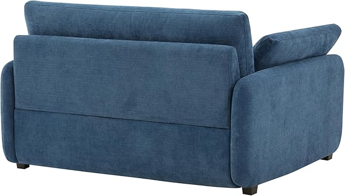 50 * 43 Oversized Single Sofa Chair Modern Chenille Upholstered Armchair Wide and Deep Seat Accent Chair with Two Throw Pillows Color Blocking Couch Lounge for Living Room (Blue/5)