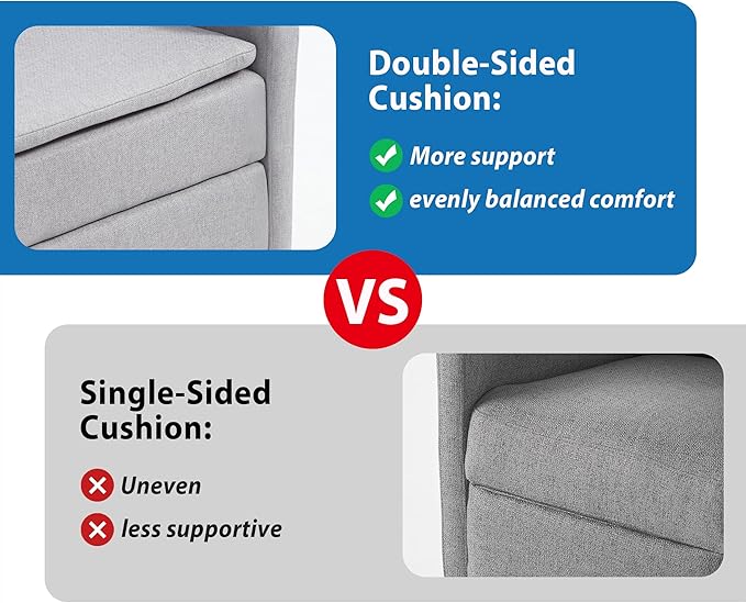 Swivel Rocking Recliner Chair for Adults Upholstered Fabric Glider Recliner Reclining Chair with Side Pockets and Double-Thick Cushion for Living Room Bedroom Nursery(LightGrey)