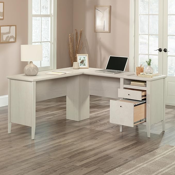 Sauder Larkin Ledge L-Desk Glacier Oak Finish