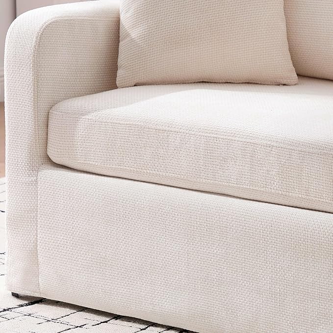 44 Beige Accent Chairs for Living RoomOversized ArmchairCozy Reading Chair for Bedroom Chenille Cozy Chair
