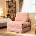 75''Foldable Sofa BedPink Convertible Folding Sleeper Chair BedFoldable Single Sofa Foam Filling Couch with Pillow Comfy Corduroy Lazy Floor Sofa for Small Room Living Room Bedroom Apartment