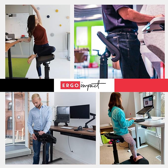 Standing Desk Chair – Ergonomic Stool for Active Sitting &amp Posture Support | Adjustable Height Sit Stand Chair for Home Office Elite Upgraded Version with 3 Bonus Accessories
