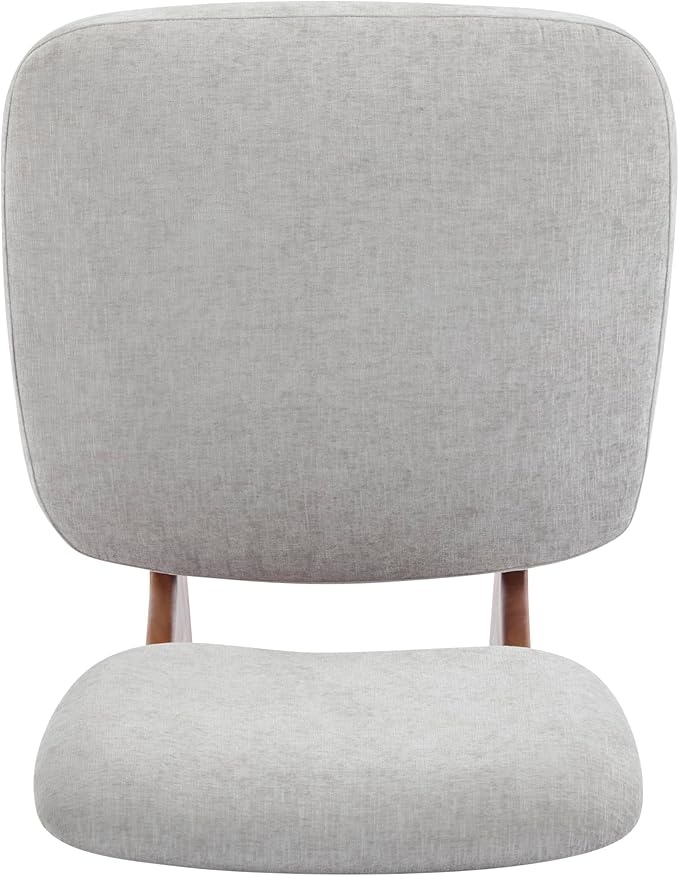 Set of Two Accent Chairs Chairs Living Room Set of 2 - Comfortable Accent Chair with Soft Upholstery Armless Chair with Wood Base for Small Spaces Living Room Bedroom (Grey+Walnut)