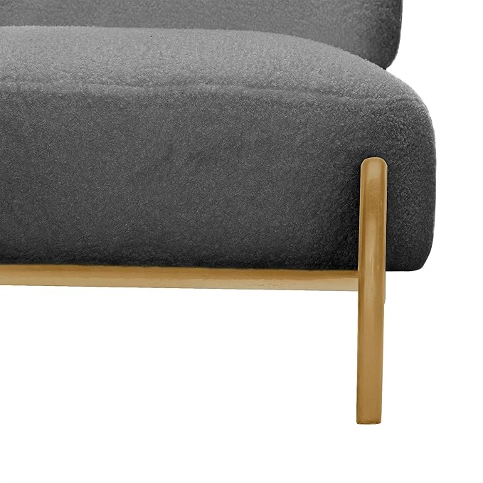 Modern Living Room Accent Chair Teddy Fleece Solid Rubberwood Frame Contemporary Lounge Seating for Reading Corner (Black)