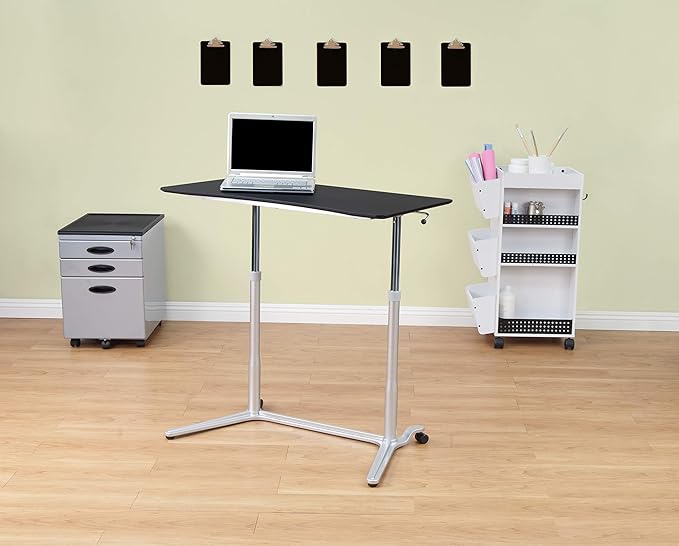 Calico Designs 51230 Sierra Height Adjustable Desk Silver/Black 37.5 Inch