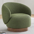 Swivel Accent Chair Round Barrel Armchair Upholstered Performance Fabric for Living Room Bedroom Reading Waitingroom1 PCSMoss Green