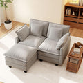 Ihanherry 57 L Shaped Modular Sectional Cloud Sofa Modern 3 Seat Chenille Couch with Ottoman for Living Room Bedroom and Apartment Grey
