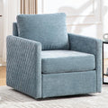 Chifee &amp Vingol 29.5 W Swivel Accent Chair Upholstered Swivel Chairs Mid Century Modern Chair for Living RoomBlue