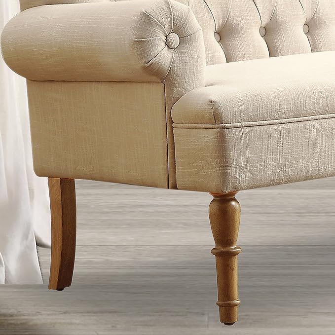 Rosevera Celino Loveseat Sofa for Living Room - Couch in a Box Linen Warm Beige