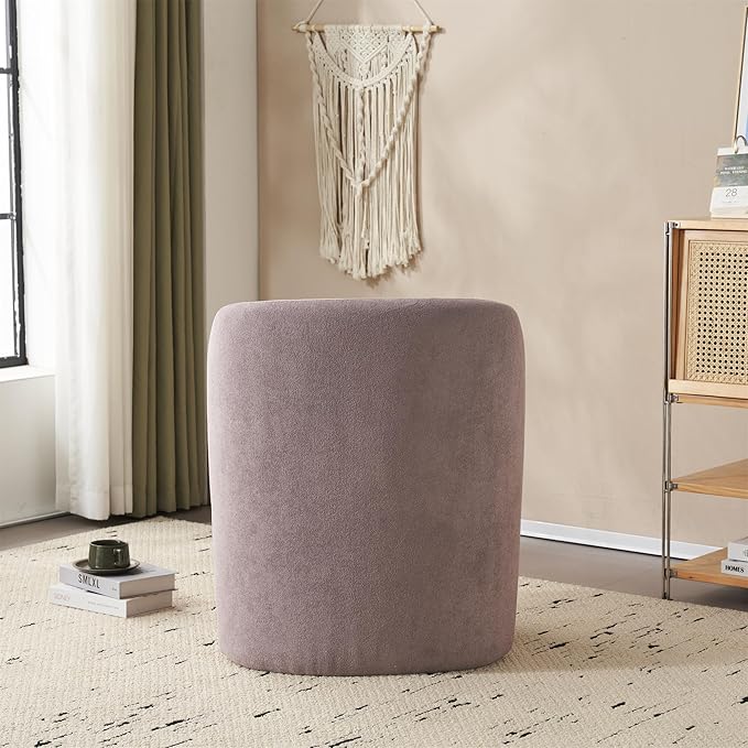 Modern Low Back Accent Chair Upholstered Armless Living Room Chairs Round Pine Wood Feet for Small Living Spaces Living Room Bedroom Balcony Office Reading Nook Purple