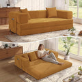 MoonSpeak 78.8''Sleeper Couch Bed for LivingroomConvertible Modular Sofa with Armrest PillowModular Foldable Corduroy Couches in a BoxNo Assembly (Yellow)