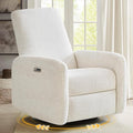 Power Recliner Chair Swivel Rocker Recliner w/USB &amp Type-C Charging Ports Chenille Upholstered Swivel Rocker Glider Recliner for NurseryLiving Room Bedroom 1PC Cream
