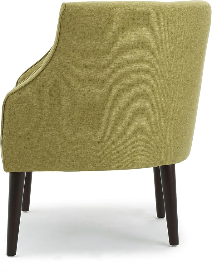 Contemporary Button Tufted Fabric Club Chair Green for Living Room or Bedroom