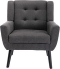 Modern Velvet Accent Chair/Living Room Chair/Arm Chair/Lounge Chair with Solid Wood LegsSuitable for Clubs Living Rooms Offices Balconies (Dark Gray)