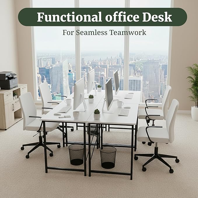 Computer Desk 32 Inch Simple Home Office Desk Study Writing Table Sturdy Metal Frame Scratch-Resistant MDF Desktop for Bedroom Dorm Workspace Small Space White