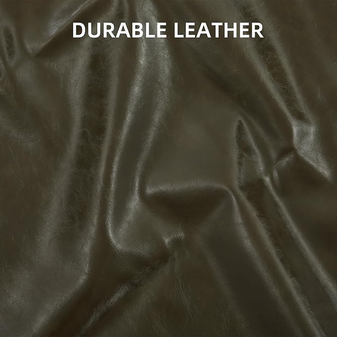 80 Faux Leather Sofa with Storage Mid-Century Modern Rolled Arm Couches for Living Room Furniture Easy Tool-Free Assembly Nailhead Trim(Dark Green)