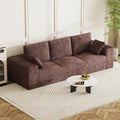 Corduroy Cloud Modular Sectional Couch Boneless Memory Foam Sectional Sofa Comfy L-Shaped Compression Couches with Chaise for Living Room No Assembly Required (Brown 3-Seater)