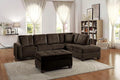 Homelegance Emilio 3-Piece Reversible Sectional with Ottoman - Chocolate