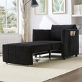 Pull Out Sofa Bed for Living Room 31.5 Upholstered Convertible Sleeper Sofa 3-in-1 Convertible Sleeper Chair with 5-Position Adjustable Backrest Side Pockets and a Storage Basket (Black/352)