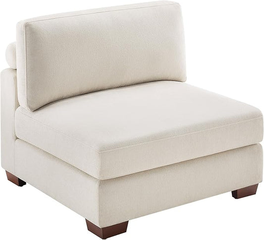 VANOMi 37.4 Upholstered Square Module for Modular Sectional Sofa (Beige Middle Module)