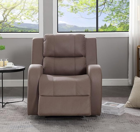 Modern Faux Leather Manual Recliner Chair for Living Room Study or Bedroom - Compact &amp Comfortable