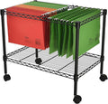 Finnhomy Premium 1-Tier Metal Rolling File Cart for Letter Size and Legal Size Folder Black