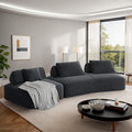 139 Oversized Modular Sectional Sofa Set Chenille Cloud Boneless Couch with Removable Backrests &amp Soft Pillows No Assembly Required DIY Upholstered Sofa Bed for Living Room (Dark Gray)
