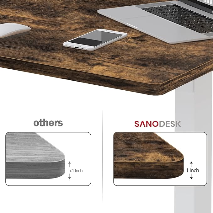 SANODESK Whole-Piece Particle Board Table Top for Standing Desk and Home Office Desk DIY 48x24x1 Inch Rustic Brown Desk Top