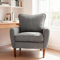 OLIXIS Comfy Accent Chair for Living Room Bedroom and Waiting Room Upholstered Mid-Century Reading Chair with Pillow and Solid Wood Legs Wide Singe Modern Lounge Sofa (Gray 2 Pack)