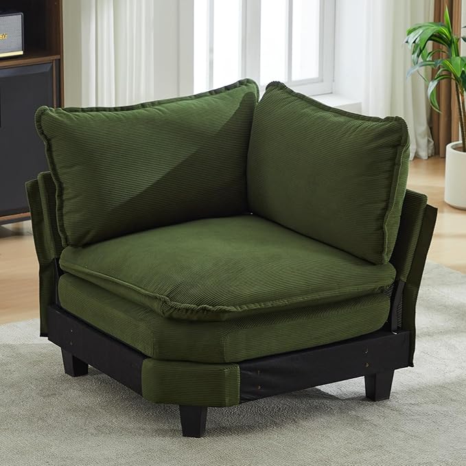IPKIG Corner Seat Module for Modular Sectional Sofa Corner Module for Customizable Sectional Sofa Couch (Green Corner Seat Module)