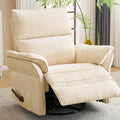 Oversized Rocking Chair Nursery with Adjustable Headrest 26 Wide Swivel Rocker Recliner Nuresry Chair with Overstuffed ArmrestManual Rocker Recliner for NurseryBeige