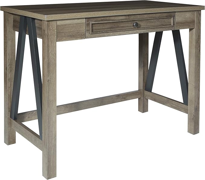 OSP Home Furnishings Braydon 42-Inch Wide Writing Desk Grey Oak