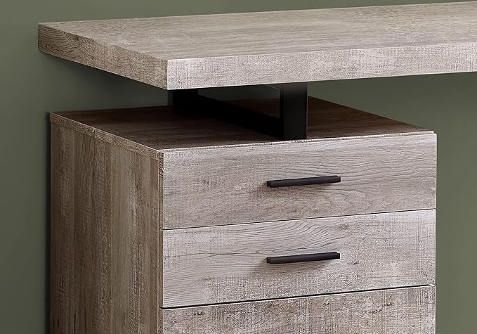 Computer Desk Home Office Laptop Left Right Set-up Storage Drawers 48 l Work Beige Laminate Black Metal Contemporary Modern