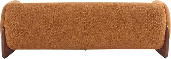 Christopher Knight Home Almab 82 Inches Sofa Couch Cozy Boucle Upholstered 3-Seater Sofa Wood Frame Couch Comfy Couches for Living Room and Office Modern Sofa Caramel Brown