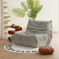 N&ampV Fireside Armless Floor Sofa Mid Century Soft Premium Corduroy Lounge Chair Foam Accent for Living Room Bedroom and Office Harbour Grey