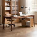 YESWOOD Rectangular Solid Wood Home Office Desk Modern Dining Table Writing Computer Desk for Sturdy Dining Room Living Room Office 62.99 W