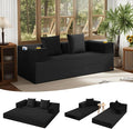 COMAX Boneless Couch Futon Sofa Bed Couches Versatile Queen for Living Room 79 4 in 1 Convertible Sleeper Corduroy Couch Foam in a Box Foldable Fold Out Floor Mattress No Assembly Required Black