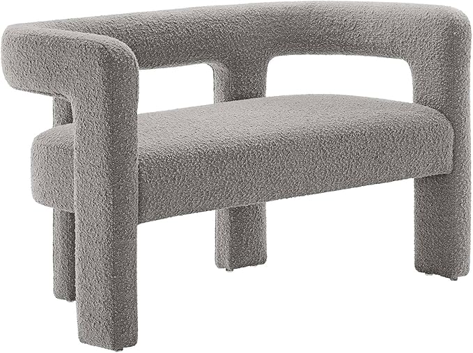 Modway EEI-6477-LGR Kayla Boucle Upholstered Loveseat Light Gray