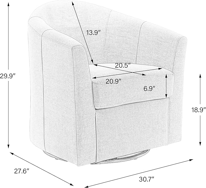 Swivel Accent Chair Armchair Modern Round Single Sofa Seating Comfy Reading Barrel Chairs for Living Room Bedroom (Beige Set of 1)