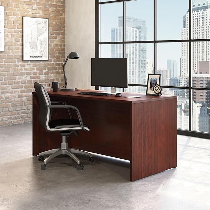 OfficeWorks by Sauder Affirm 60'' Desk Shell L: 59.06'' x W: 29.53'' x H: 29.29'' Classic Cherry